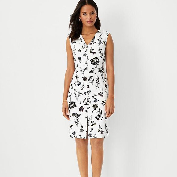 NWT Ann Taylor Floral Double V Sheath Dress - Picture 1 of 4